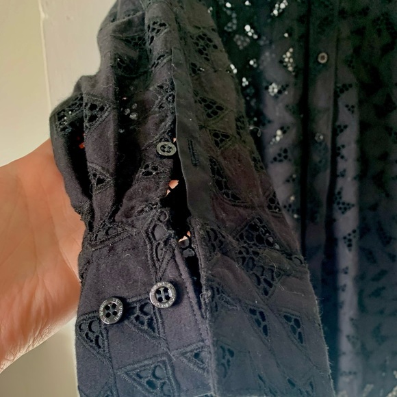 NEIL BARRETT Black Cotton Lace Tunic Top - S - Picture 9 of 16